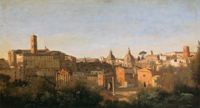 Das Forum vom Farnese-Garten aus gesehen von Jean Baptiste Camille Corot